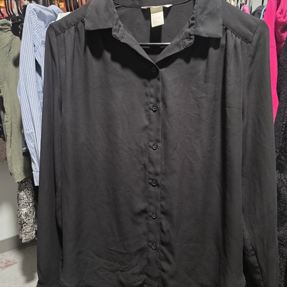 H&M Black Button-Front Women’s Shirt